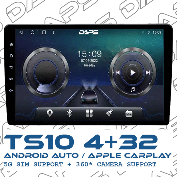 DAPS MIGHTY Series | DSP Android Stereo | LTE Sim Support | 3D 360° Camera Support | Apple Carplay & Android Auto (4GB/32GB)